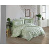 Flora - Green GreenWhite Poplin Double Quilt Cover Set