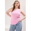 Trendyol Curve Pink Bow Embroidered Plus Size Tank Top