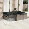 11-dijelni set vrtnih sofa od poliratana s jastucima sivi