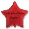 Personal Balon iz folije z besedilom - Rdeča zvezda, 45 cm