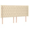 Vidaxl Vzglavje z ušesi krem 203x16x118/128 cm blago