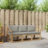 Set vanjskih sofa 3 pcs Bijela i svjetlosiva 185,5 x 63 x 73 cm