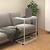 Vidaxl Stranska mizica s kolesi bela 55x35x70 cm konstruiran les