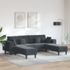 Sofa 3 pcs Tamno siva 250 x 188 x 76 cm Baršun