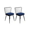 Hanah Home Set 2 trpezarijske stolice Tamnoplavo-Crni