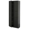 METOD Visoki element s policama, Crnosiva/Lerhyttan crno bajcovano, 80x37x200 cm