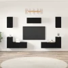Set TV komoda Zidne 7 pcs Crni hrast Konstruirano drvo
