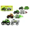Teddies Traktor s prikolico iz plastike 16cm 6 vrst