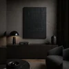 WallXpert slika na platnu Huhu3210, crni apstraktni geometrijski motiv, 70 x 100 cm