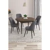 Hanah Home trpezarijski set Kea, sto i 4 stolice, ploča u dekoru drveta Baroque, antracit tkanina Babyface
