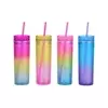 Style čaša sa cevčicom plastična duga 470 ml miks ( 705500 )