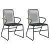 3-dijelni vrtni blagovaonski set od PVC ratana crni