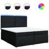 Vidaxl Box spring postelja z vzmetnico črn 200x200 cm blago