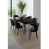 HANAH HOME Rasklopivi trpezarijski sto i stolice (7 delova) Asfel Black Marble Anthracite