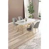 Lena - White Marble, Gold, Grey White MarbleGoldGrey Dining Table & Chairs Set (5 Pieces)