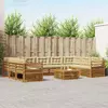 Set vanjskih sofa 10 pcs Prirodna i bež Čvrsto drvo akacije