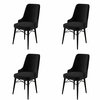 HANAH HOME Set 4 stolice Pare Black