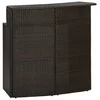 vidaXL Vrtna barska miza rjava 120x55x110 cm poli ratan