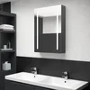 LED kupaonski ormarić s ogledalom sivi 50 x 13 x 70 cm