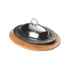 Oval serve dish, 28 x 20 cm, with stand - LAVA