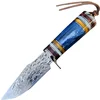 Damastni outdoor nož LK - 39491 - Plava / Višebojni KP39491