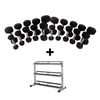 Komplet: Set HEX uteži od 2,5 kg – 25 kg + stojalo za HEXAGON uteži Toorx