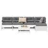 6-dijelni set vrtnih sofa bijeli od masivne borovine