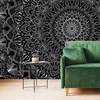 Tapeta okrasna Mandala z detajli v črnobeli barvi - 294x198