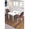 Hanah Home trpezarijski set Arp, sto i 2 stolice, bela ploča, puder roze tkanina Babyface