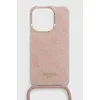 Originalna GUESS Hardcase GUHCP15LHC4SEP torbica za iPhone 15 Pro (Crossbody Cord 4G Print / pink)