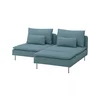 SÖDERHAMN Sofa dvosed s lenjivcem, Fridtuna tamnosiva-plava