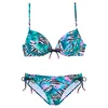 VIVANCE Bikini žad/roza/črna/bela