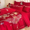 Hodo Komplet posteljina, 4 dela, 220x240cm, Crvena