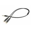 Gembird Adapter 3.5mm(4-pin) na dva 3.5mm(mikrofon + audio) 0.2m | CCA-417M