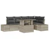 vidaXL vidaXL Vrtni Kavč Set Set 6 Bež, Siva Ratan, Poliester, Jeklo, (22065207)