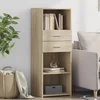 Visoka komoda boja hrasta 45 x 42,5 x 124 cm konstruirano drvo