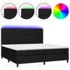 Vidaxl Box spring postelja z vzmetnico LED črna 200x200 cm blago