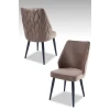 Hanah Home Set stolica Pufi, 48x90x43 cm, 2 komada, Crno-smeđe