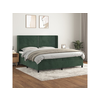 Den Box spring postelja z vzmetnico temno zelena 200x200 cm žamet