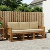 Set vanjskih sofa 3 pcs Prirodna i bež Poliester