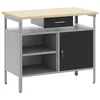 Radni stol s ladicama s policom Crna i Siva 100 x 55 x 85 cm