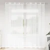 Voile zavjesa sa zavjesama 2 pcs Bijelo 225 x 140 cm Poliester