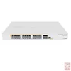 MikroTik CRS328-24P-4S+RM, 24x port Gigabit router/switch with 4x 10Gbps SFP+ ports in 1U rackmount case, PoE output guaranteed 450W, CPU 800MHz, 512MB RAM, Dual Boot SwOS/RouterOS L5