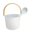 Topsauna Savna set - Vedro z zajemalko, les/aluminij - bela
