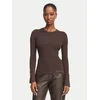 Guess Bluza W6YR09 Z0948 Temno rjava Slim Fit