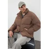 Trendyol Cinnamon Unisex Oversize Fit Stand Collar Puffer Winter Coat