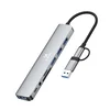 WOZINSKY Wozinsky WAH-81 8-v-1 USB hub s čitalnikom kartic in avdio izhodom - siva