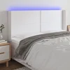 Vidaxl LED posteljno vzglavje belo 203x16x118/128 cm umetno usnje