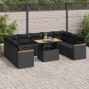 10-dijelni set vrtnih sofa s jastucima crni poliratana bagrem
