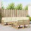 Set vanjskih sofa 9 kom. Bijela i krem Poliester Smeđa 59 x 59 x 37 cm